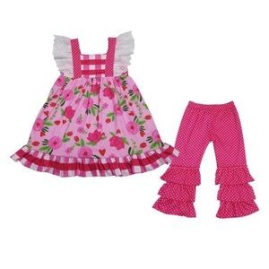 Kids 2 piece Ruffled Pants Set